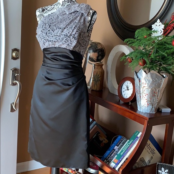 MACKENZIE MICHAELS Dresses & Skirts - Mackenzie Michaels Bridesmaid Dress Satin Raw Lace